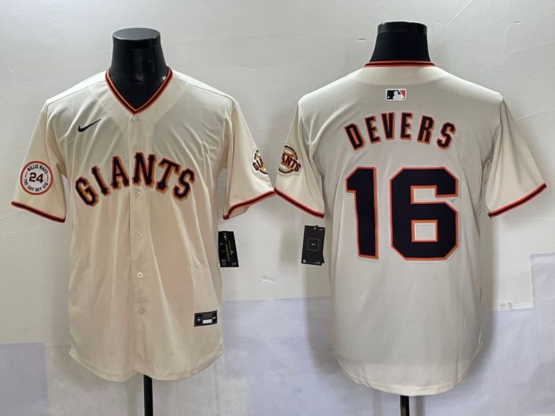 Men 2025 San Francisco Giants #16 Devers Cream Game Nike MLB Jersey style 51->san francisco giants->MLB Jersey